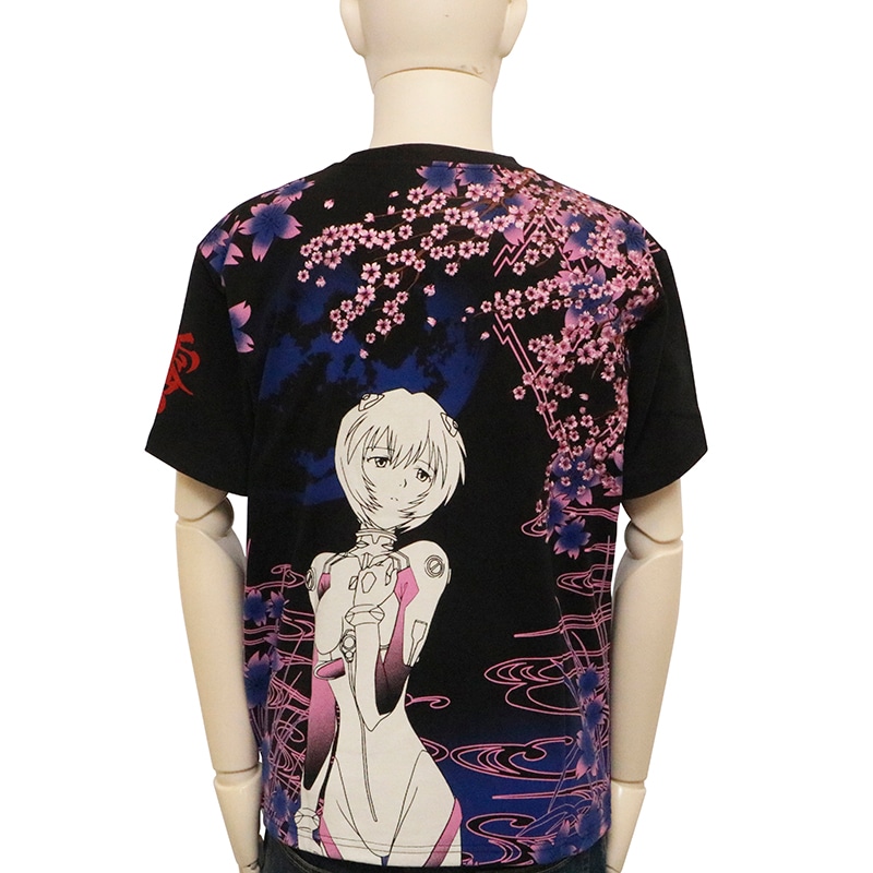 錦 nishiki × EVANGELION 満桜華 綾波レイ 柄 和柄 半袖 Tシャツ