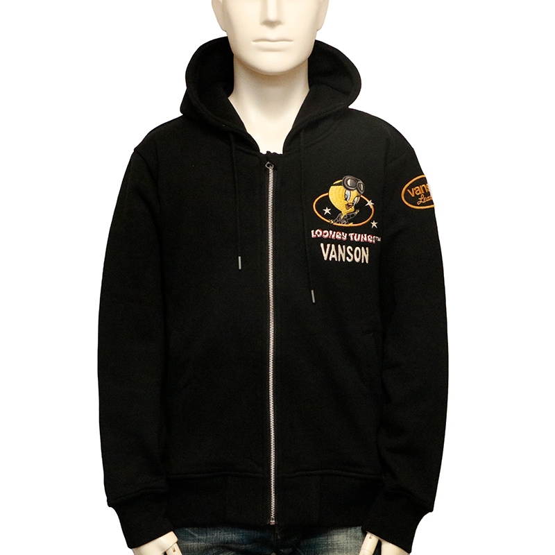 VANSON × LOONEY TUNES トゥイーティー 刺繍 裏毛 F/Z パーカー （ LTV