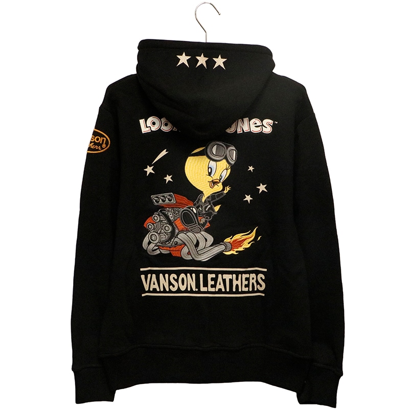 VANSON × LOONEY TUNES トゥイーティー 刺繍 裏毛 F/Z パーカー （ LTV