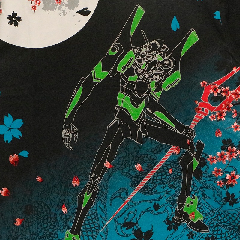 錦 nishiki × EVANGELION 雅桜 初号機 柄 和柄 半袖 Tシャツ