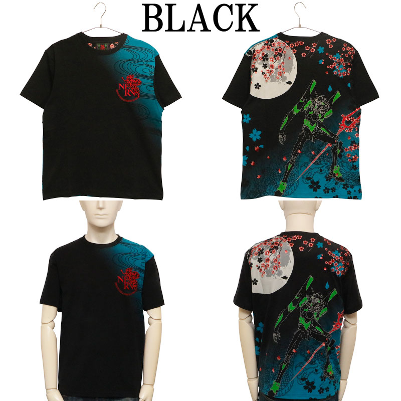 錦 nishiki × EVANGELION 雅桜 初号機 柄 和柄 半袖 Tシャツ