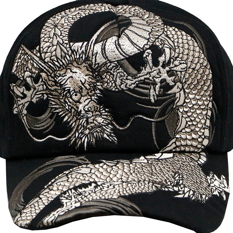 絡繰魂 からくりだましい 猫又 or 龍 刺繍 和柄 ツイルキャップ