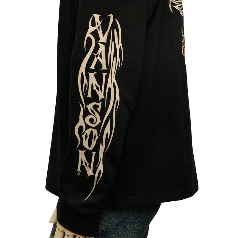 VANSON バンソン ウイングスター 柄 刺繍 天竺 長袖 Tシャツ （ NVLT
