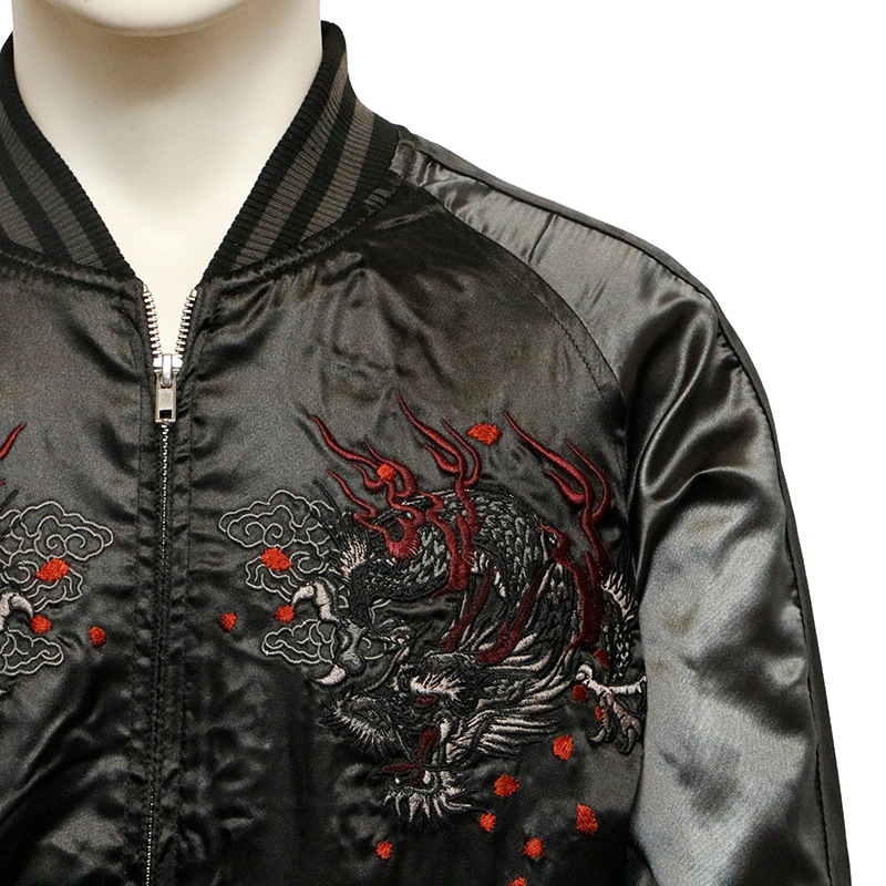 朧 おぼろ 龍 柄 刺繍 和柄 スカジャン （ 9043815 ） | 和柄ブランド