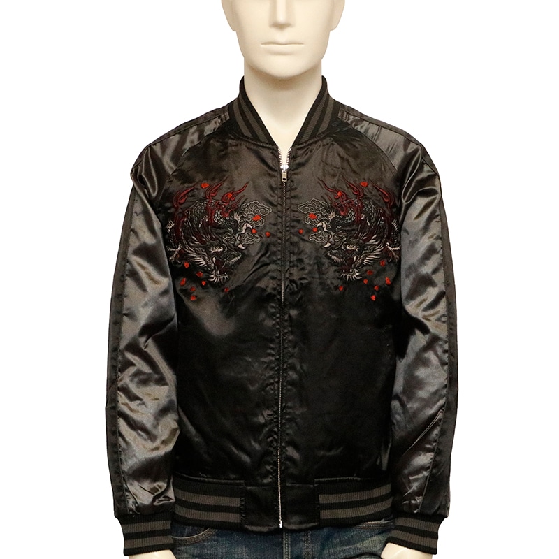 朧 おぼろ 龍 柄 刺繍 和柄 スカジャン （ 9043815 ） | 和柄ブランド