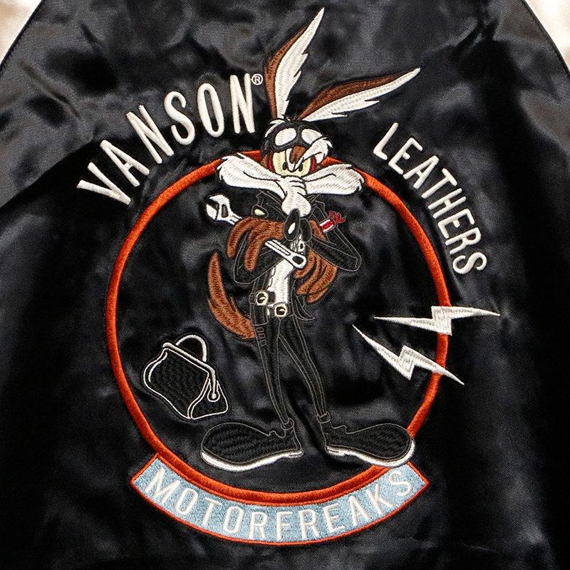 VANSON × LOONEY TUNES コラボ リバーシブル刺繍 スカジャン vanson / LOONY TUNENS コラボ リバーシブルスカジャン コヨーテ