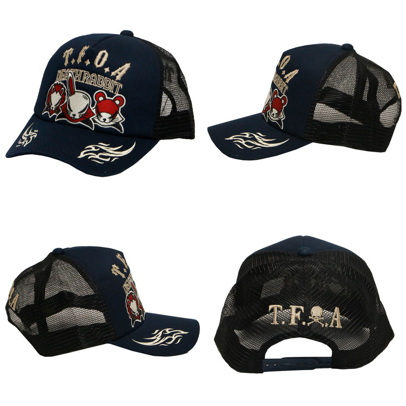 クローズ×WORST × VANSON デスラビット 柄 刺繍 ツイルメッシュ