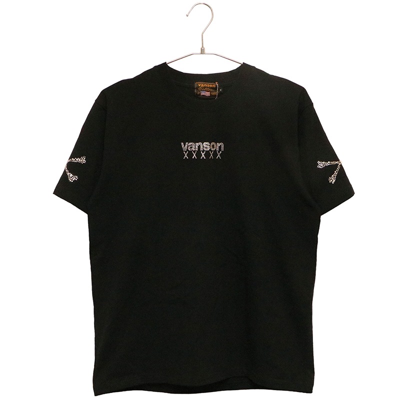 VANSON バンソン 50周年 ボーン ラインストーン ベア天 半袖 Tシャツ