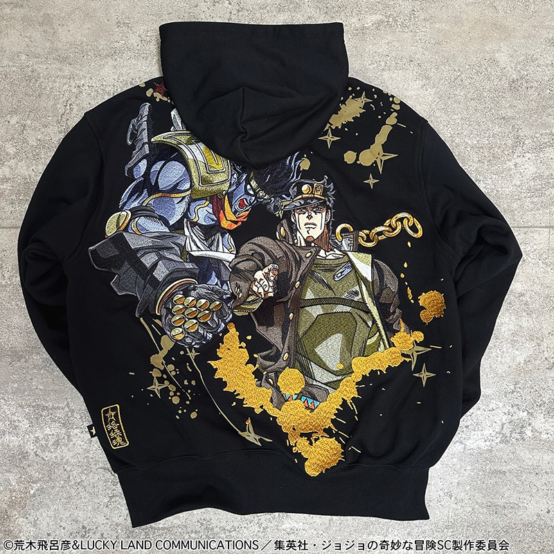 絡繰魂×ジョジョの奇妙な冒険 空条承太郎 パーカー 絡繰魂 からくりだましい × JOJO 空条承太郎 ジップアップパーカー