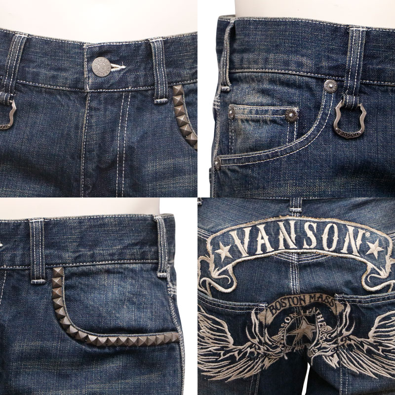 VANSON ばんそん フライングスター 刺繍 デニム パンツ ( SP-B-33 VANSON ばんそん フライングスター 刺繍 デニム パンツ ( SP-B-33