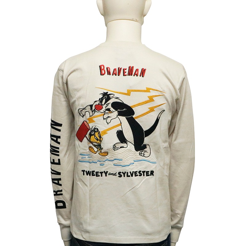 THE BRAVEMAN×LOONEY TUNES トゥイーティー × シルベスター 刺繍 天竺