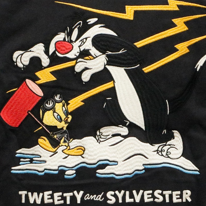 Looney Tunes トゥイーティー シルベスター Tシャツ Cartoon THE BRAVEMAN×LOONEY TUNES トゥイーティー × シルベスター 刺繍