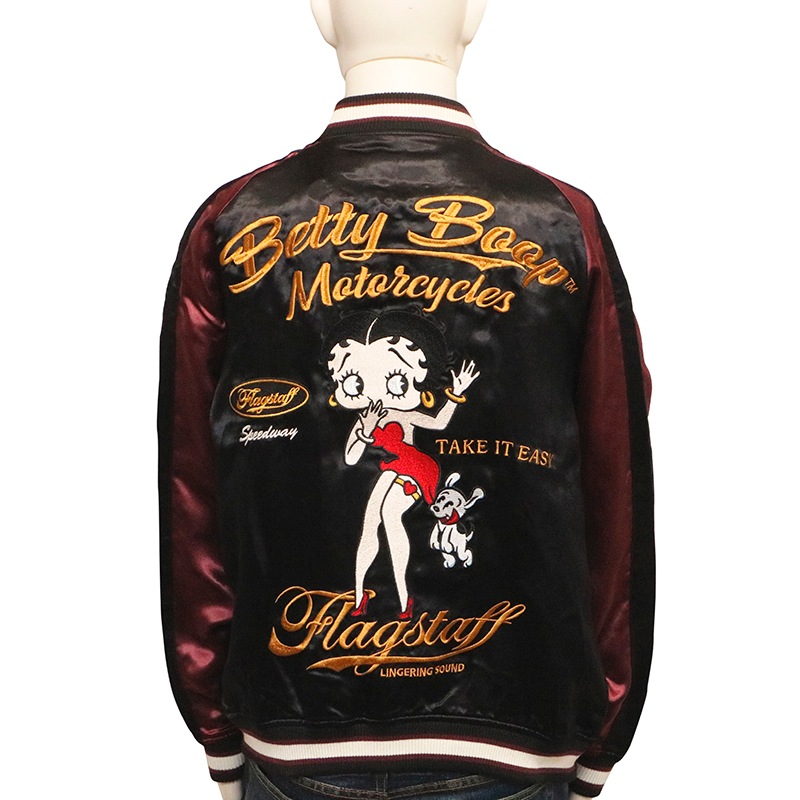 Betty Boop スカジャン 黒 BETTY BOOP（ベティ・ブープ）の「LOWBLOW
