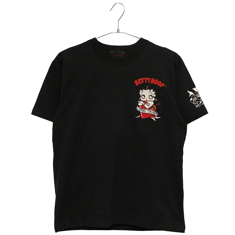 ED HARDY × BETTY BOOP ベティブープ × タトゥー 刺繍 天竺 半袖 T
