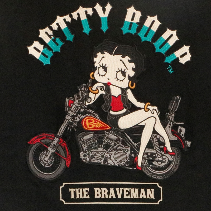 THE BRAVEMAN × BETTY BOOP ベティ × アメリカンバイク 刺繍 天竺 長袖
