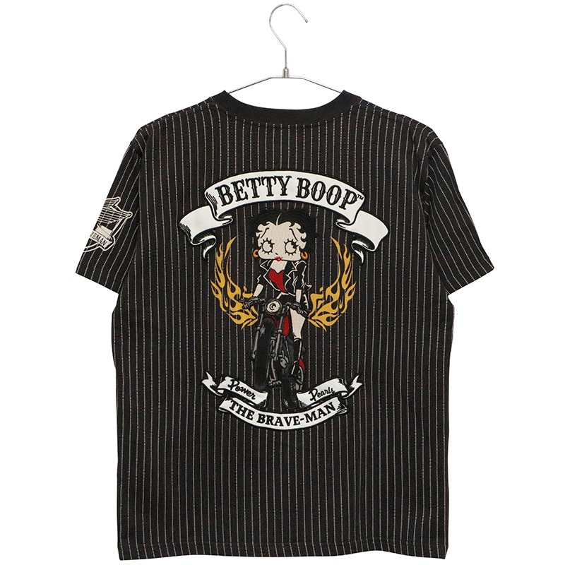 THE BRAVEMAN × BETTY BOOP ベティ × バイク 柄 刺繍 天竺 半袖 T