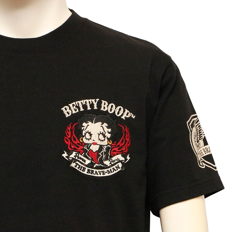 THE BRAVEMAN × BETTY BOOP ベティ × バイク 柄 刺繍 天竺 半袖 T