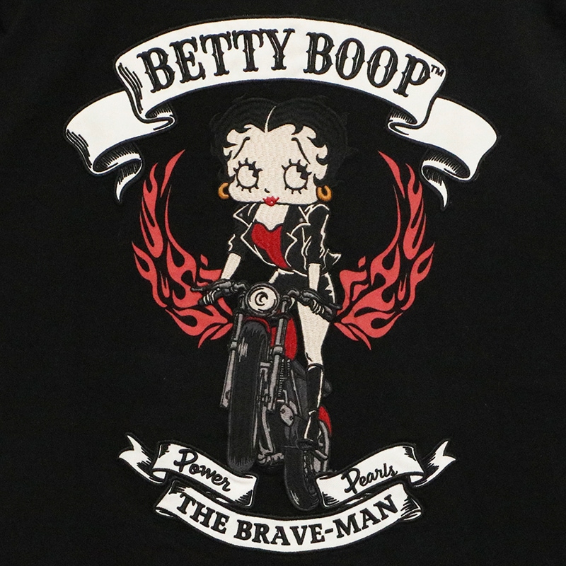 THE BRAVEMAN × BETTY BOOP ベティ × バイク 柄 刺繍 天竺 半袖 T