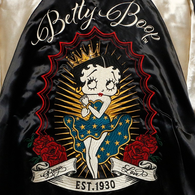 BETTY BOOP ベティ ブープ 刺繍 リバ－シブル スカジャン （ BSBN-001