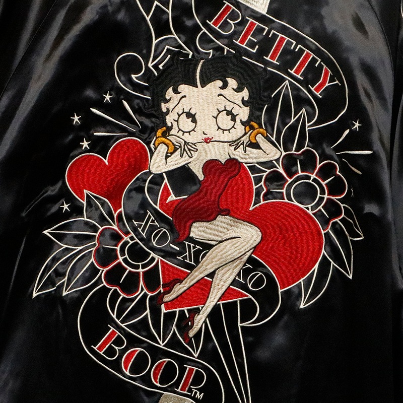 BETTY BOOP ベティ ブープ 刺繍 リバ－シブル スカジャン （ BSBN-001