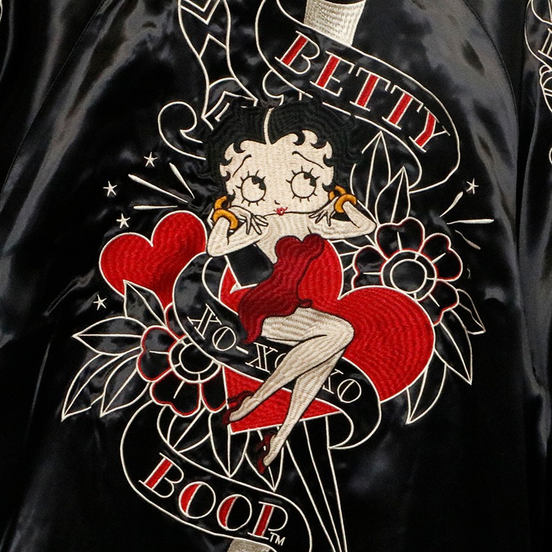 Betty Boop ベティちゃん 刺繍スカジャン BETTY BOOP ベティ ブープ 刺繍 リバ－シブル スカジャン （ BSBN-001