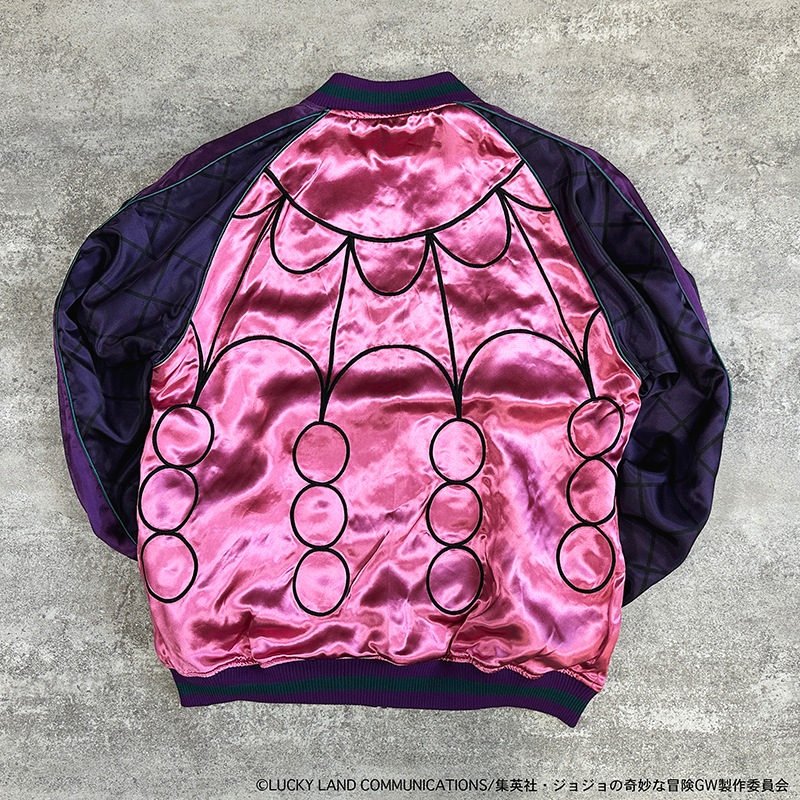 【ブル】ディアボロ ジョジョの奇妙な冒険 スカジャン刺繍ジャケット 絡繰魂 からくりだましい × JOJO 帝王 ディアボロ リバ－シブル