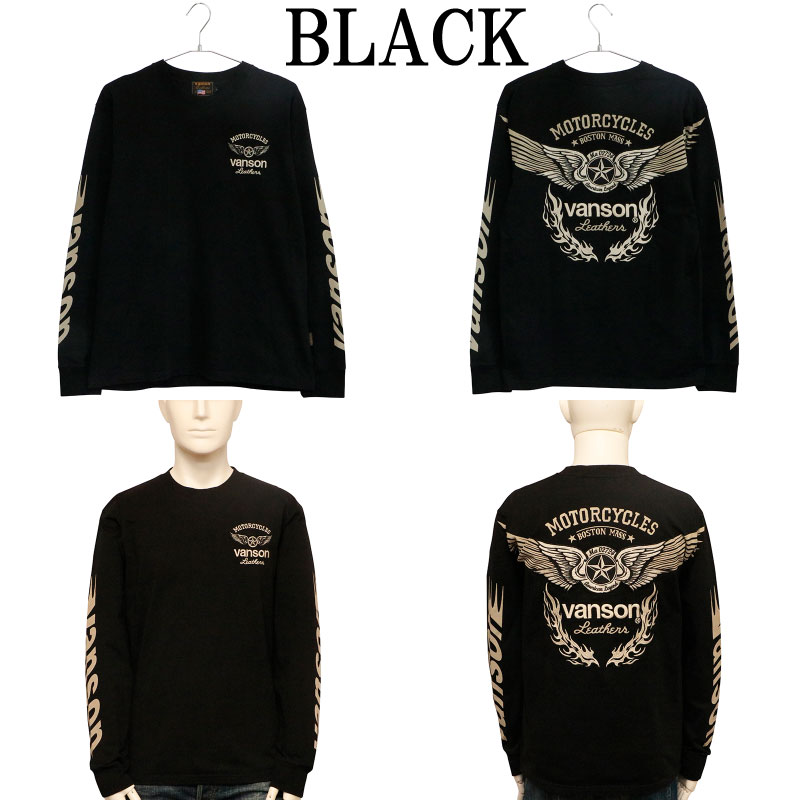 新品バンソンvanson✖️スターウイング✖️長袖Tシャツ✖️インパクト　XXL VANSON バンソン ウイングスター 柄 刺繍 天竺 長袖 Tシャツ