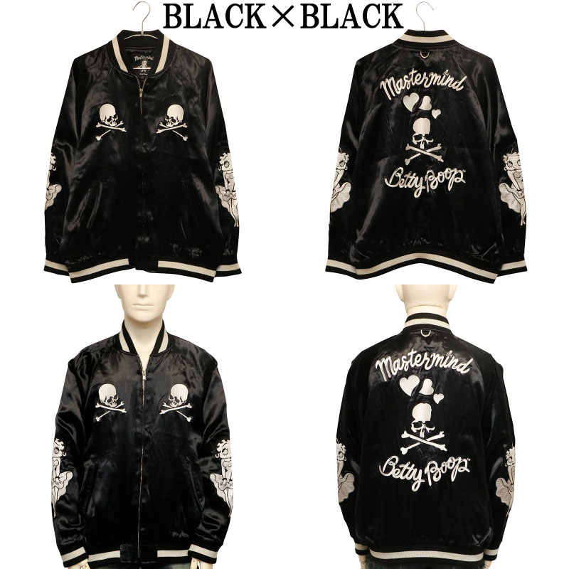 MASTERMIND WORLD × BETTY BOOP レーヨン スカジャン ( MW25C15-BL100