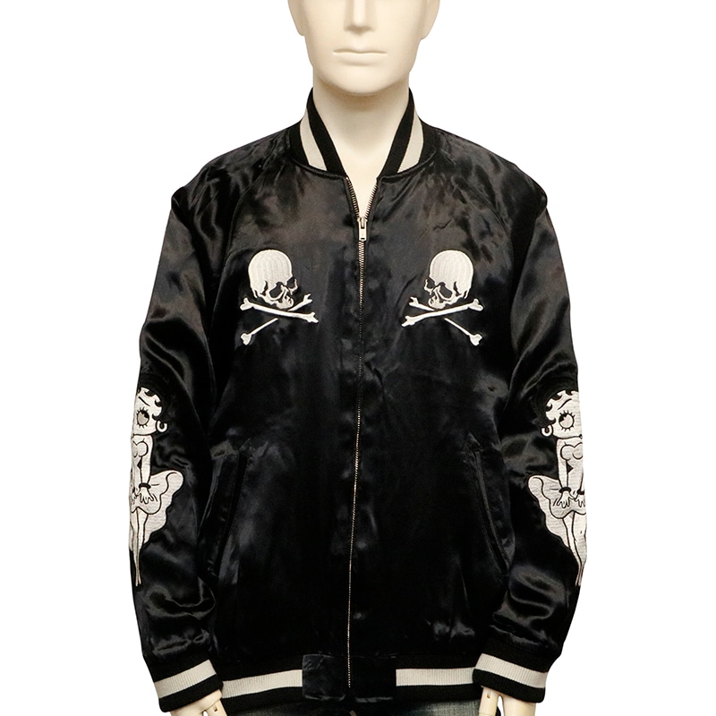 MASTERMIND WORLD × BETTY BOOP レーヨン スカジャン ( MW25C15-BL100
