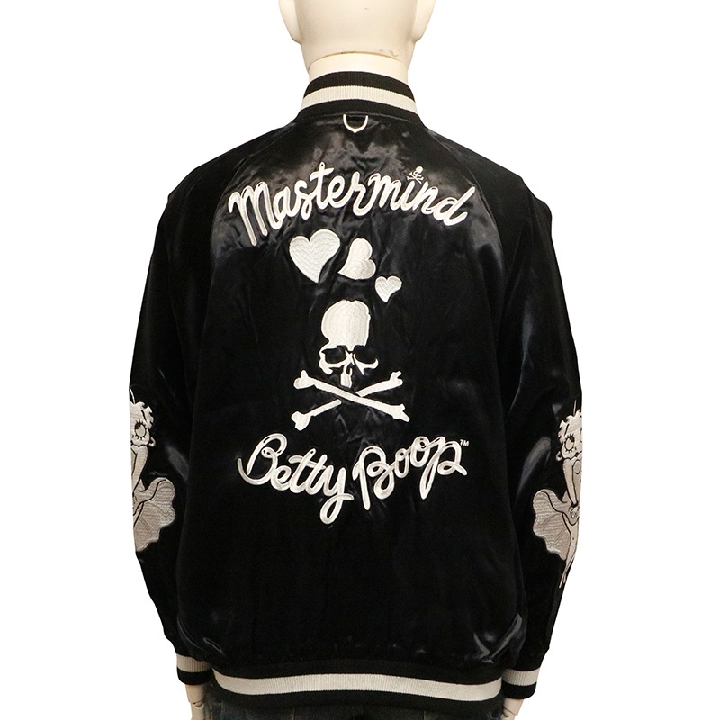 MASTERMIND WORLD × BETTY BOOP レーヨン スカジャン ( MW25C15-BL100 