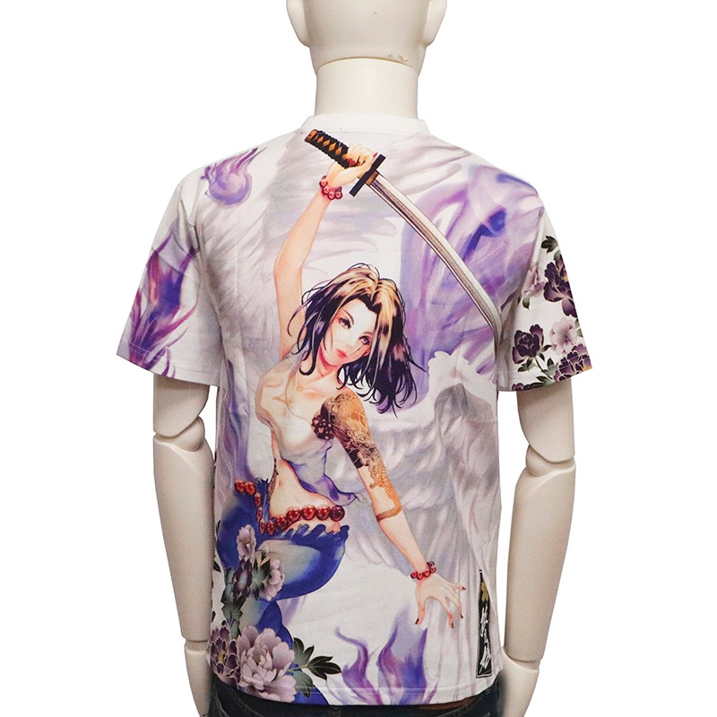 抜刀娘 凛 抜刀娘 Lサイズ 抜刀娘 凛RIDE半袖Tシャツ 抜刀娘 252140 和柄 和風 バイク 姉御
