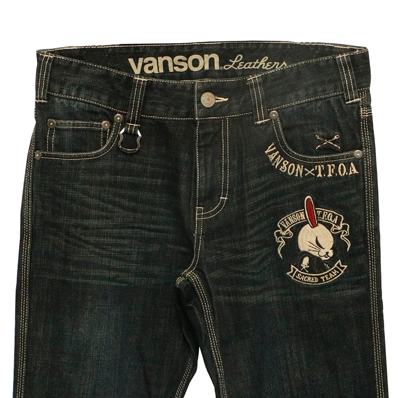 クローズ×WORST × VANSON デスラビット 柄 刺繍 デニムパンツ （ CRV