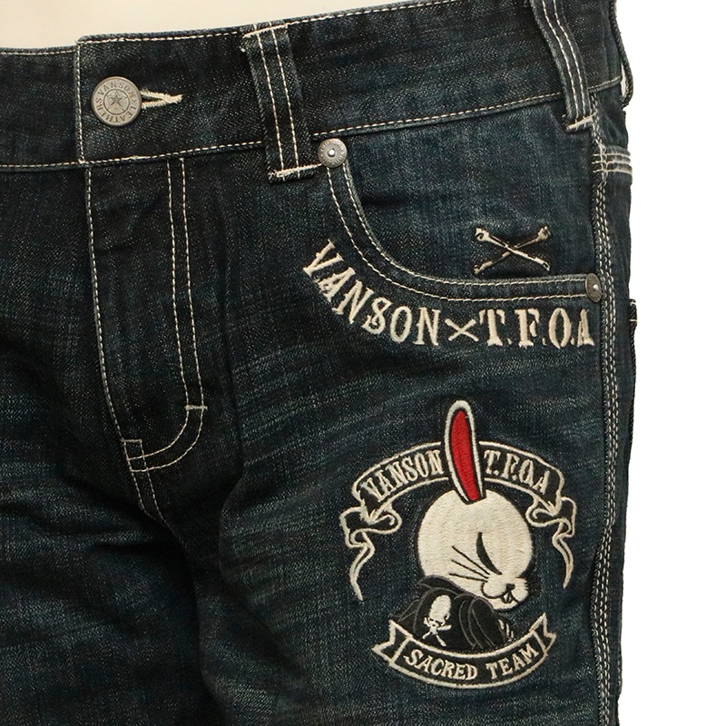 クローズ×WORST × VANSON デスラビット 柄 刺繍 デニムパンツ （ CRV 