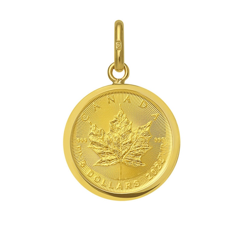 純金コイン ペンダントトップ 「カナダ メイプルリーフ」 1/10oz 約3.1