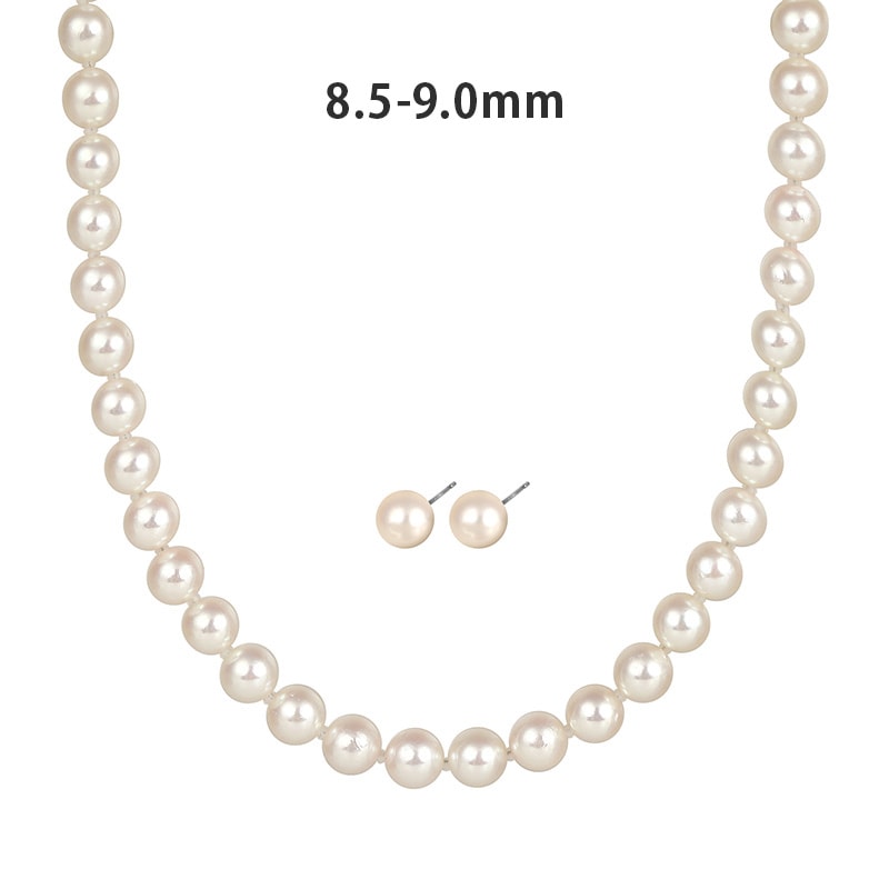 花珠あこや 本真珠2点セット 連ネックレス＆K14WGピアス 桐箱付 JGL花