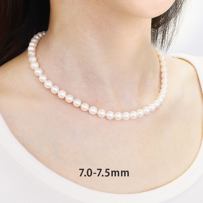 花珠あこや 本真珠2点セット 連ネックレス＆K14WGピアス 桐箱付 JGL花