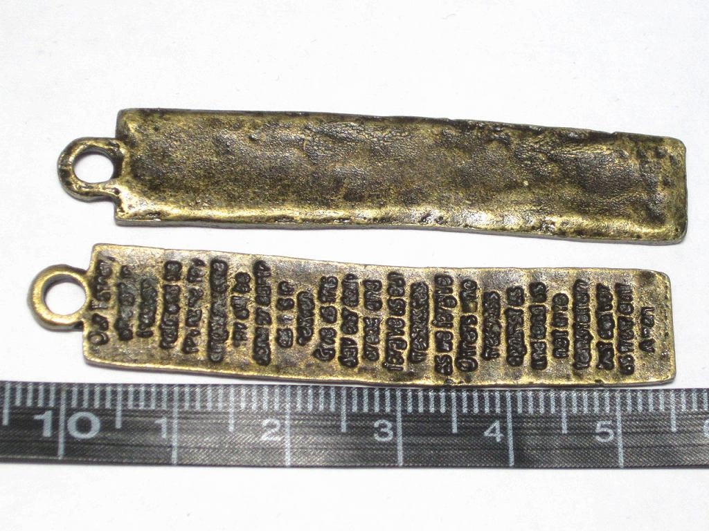 チャーム プレート 約59×11mm 真鍮古美 【5個】 タグ ハンドメイド