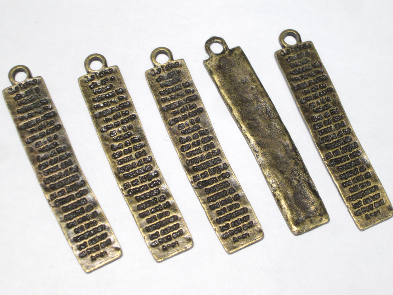 色々　チャーム・プレート！ チャーム プレート 約59×11mm 真鍮古美 【5個】 タグ ハンドメイド