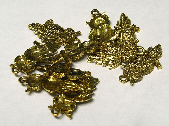 サイトウ アクセサリー　まとめ売り①⭐︎ チャーム アクセサリーパーツ 梟 金古美 約23×12mm （10個セット