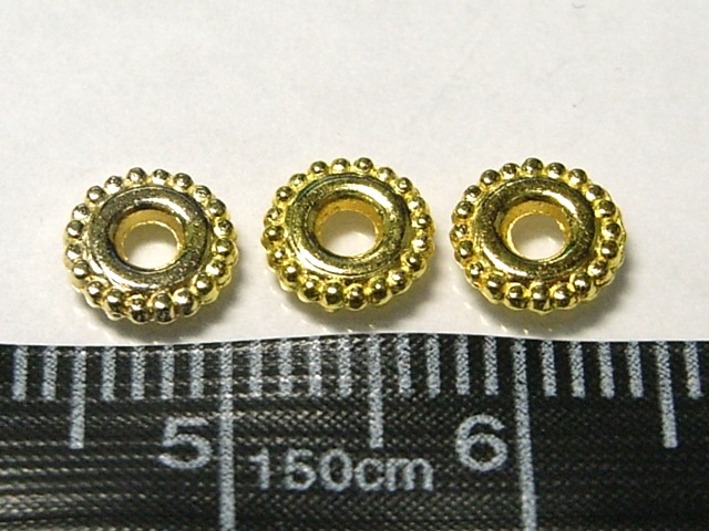スペーサービーズ アクセサリーパーツ リング 約6mm ゴールド(約