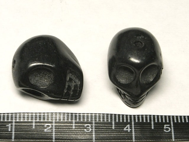 スカルビーズ ドクロ アクセサリーパーツ ブラック サイズ：大