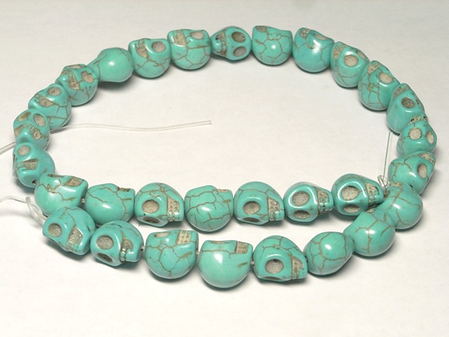 スカルビーズ ドクロ アクセサリーパーツ トルコカラー サイズ：中