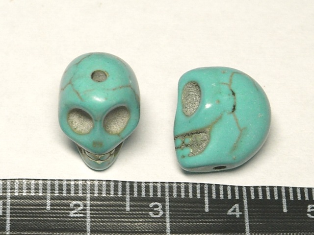 スカルビーズ ドクロ アクセサリーパーツ トルコカラー サイズ：中