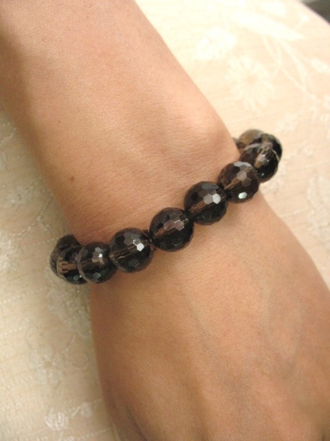 スモーキークォーツ ビーズブレスレット Suman Dhakhwa（スーマンダックワ） MOKUME Slice Beads Bracelet