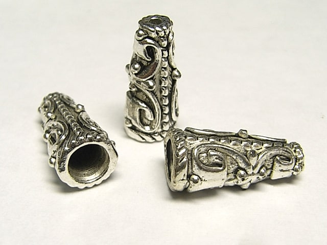 エンドキャップ アクセサリーパーツ バベル 銀古美 約19×8mm (20個