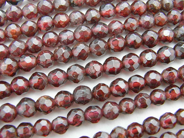 ガーネット ラウンドカット連販売 約4mm 天然石ビーズ アクセサリー