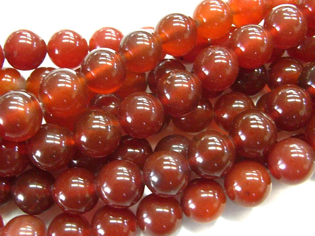 赤瑪瑙(カーネリアン) ラウンド 連販売 約10mm(天然石染色) 赤メノウ