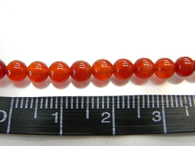 赤瑪瑙(カーネリアン) ラウンド 連販売 約4mm(天然石染色) 赤メノウ 赤