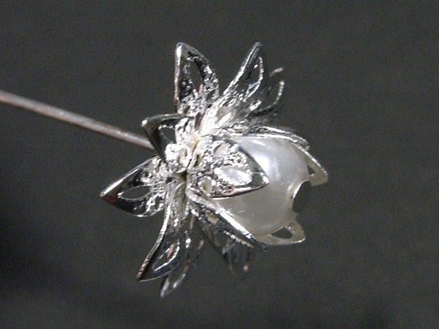 透かしパーツ アクセサリーパーツ 蓮 古代銀 約16×8mm （10個セット 