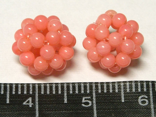 珊瑚ビーズボール ピンク 約10mm 【1個】 さんご サンゴ